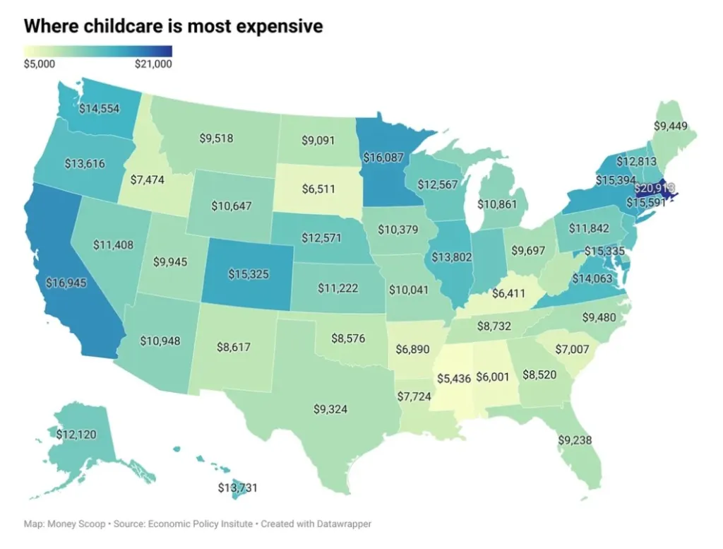 What is the Average Cost of Day care in the Usa?